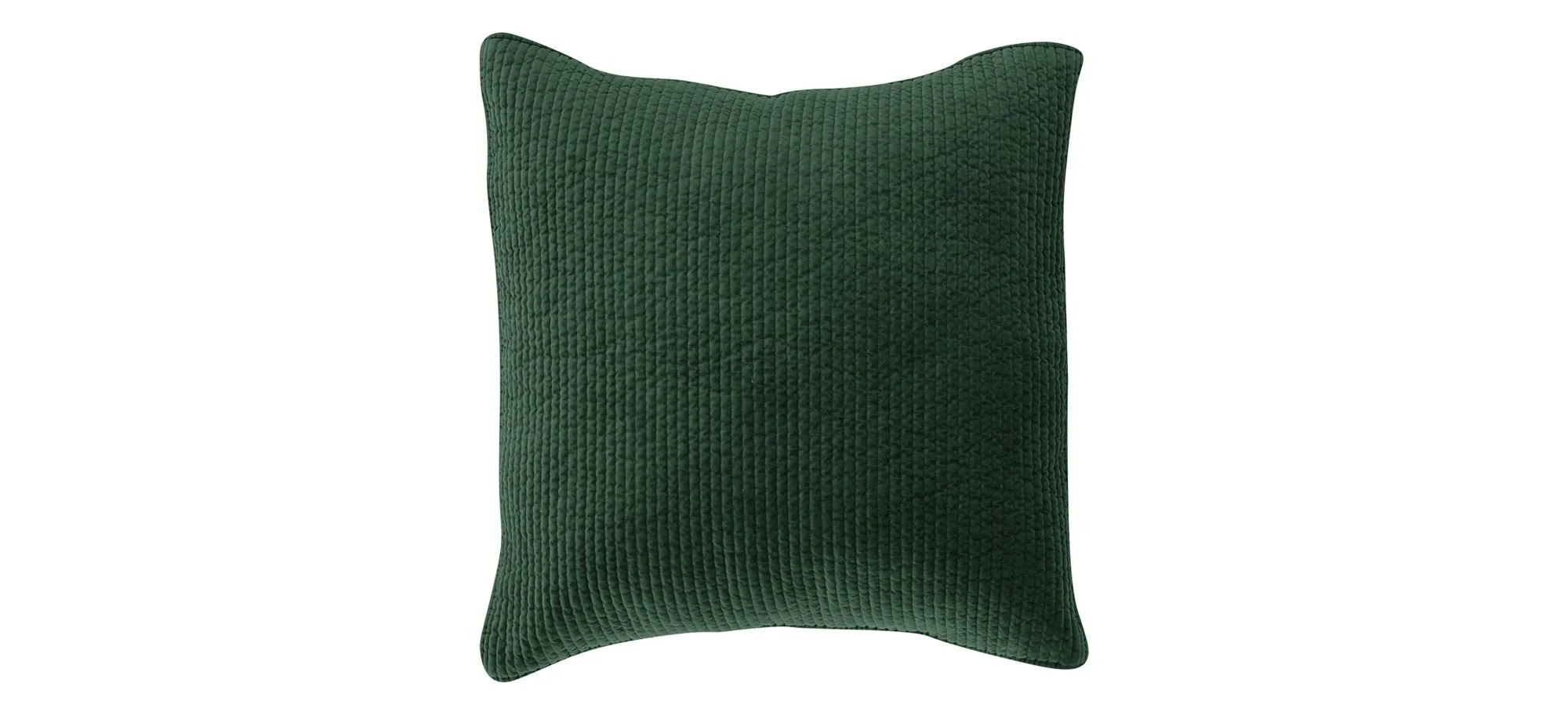 Stonewashed Cotton Velvet Quilted Sham in Emerald by HiEnd Accents