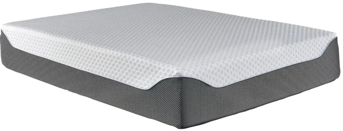 Ashley Sleep Gruve 14 Inch Plush Memory Foam Mattress in White/Blue by Ashley Express