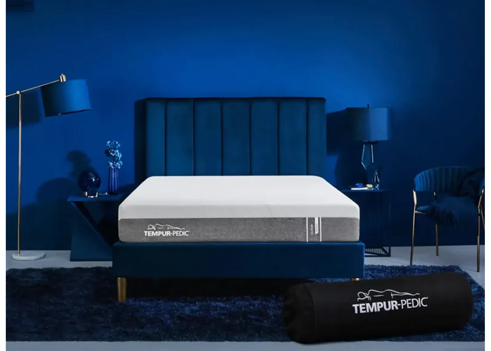 TEMPUR-Cloud® Split King Medium Memory Foam Mattress in White