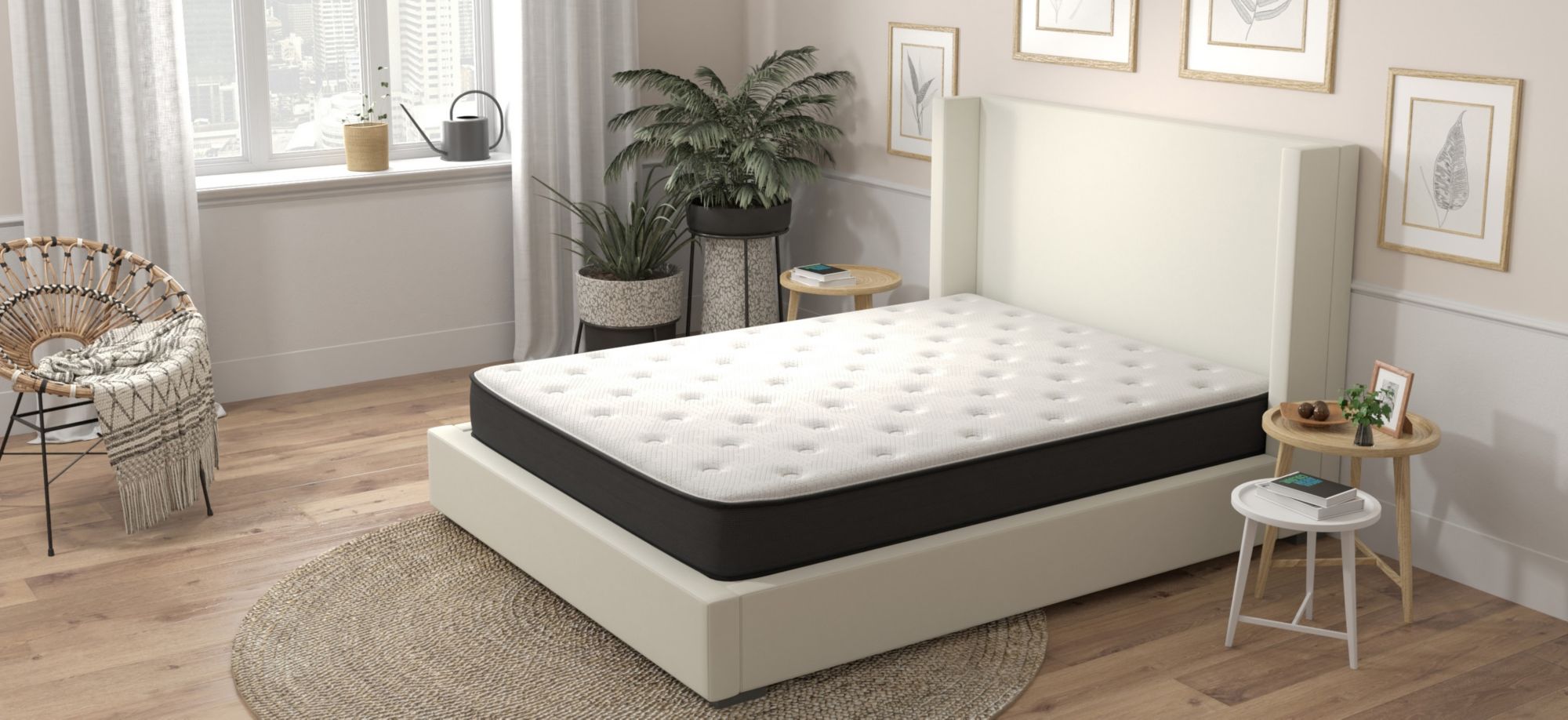 SleepI 10-inch Medium Hybrid Mattress in a Box in White by Corsicana Bedding