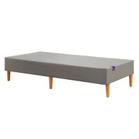 The Purple Foundation in Stone Grey + Natural Finish Wood Legs by Purple Innovation