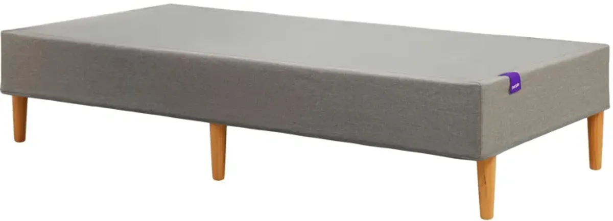 The Purple Foundation in Stone Grey + Natural Finish Wood Legs by Purple Innovation