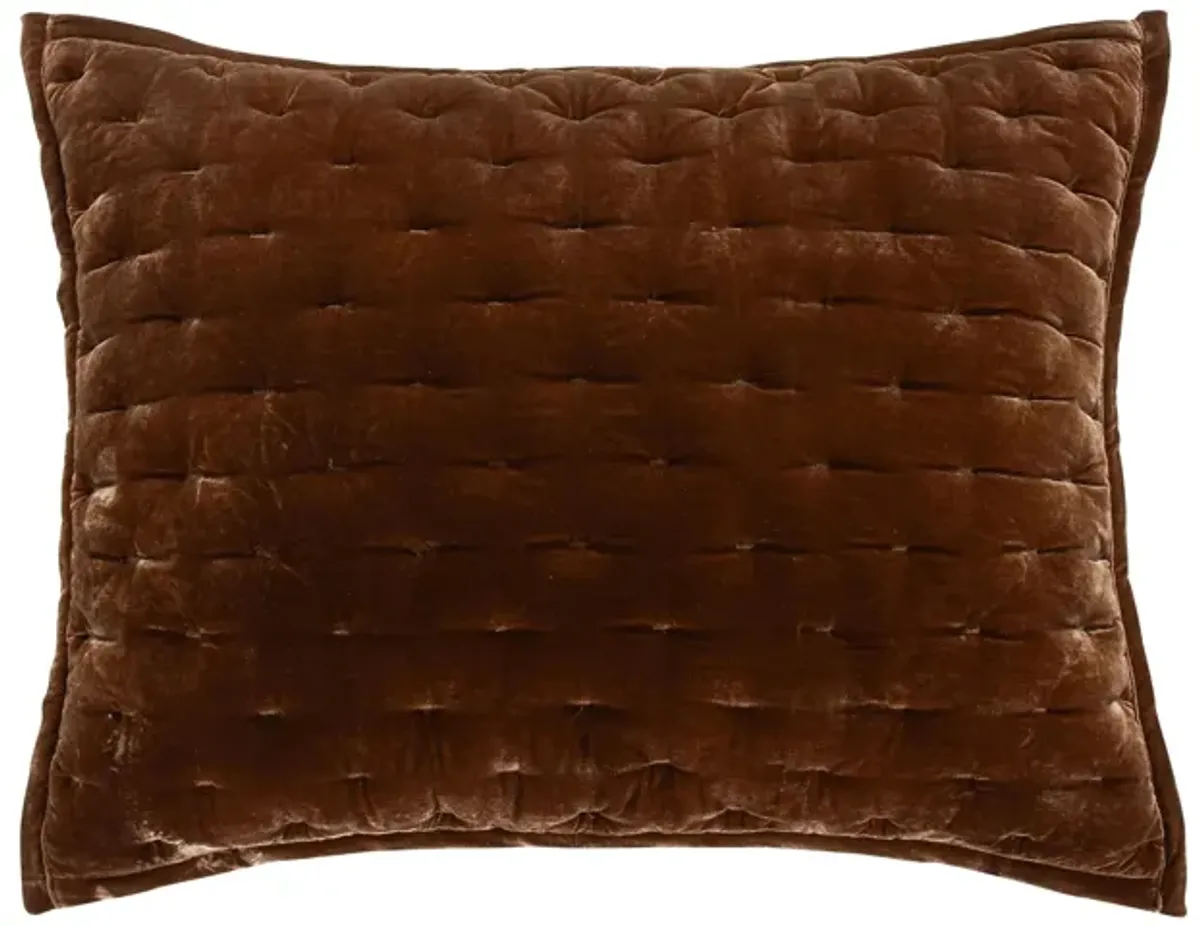 Youngmee Quilted Pillow Sham in Copper Brown by HiEnd Accents