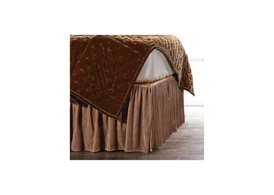 Youngmee Bed Skirt in Dusty Rose by HiEnd Accents