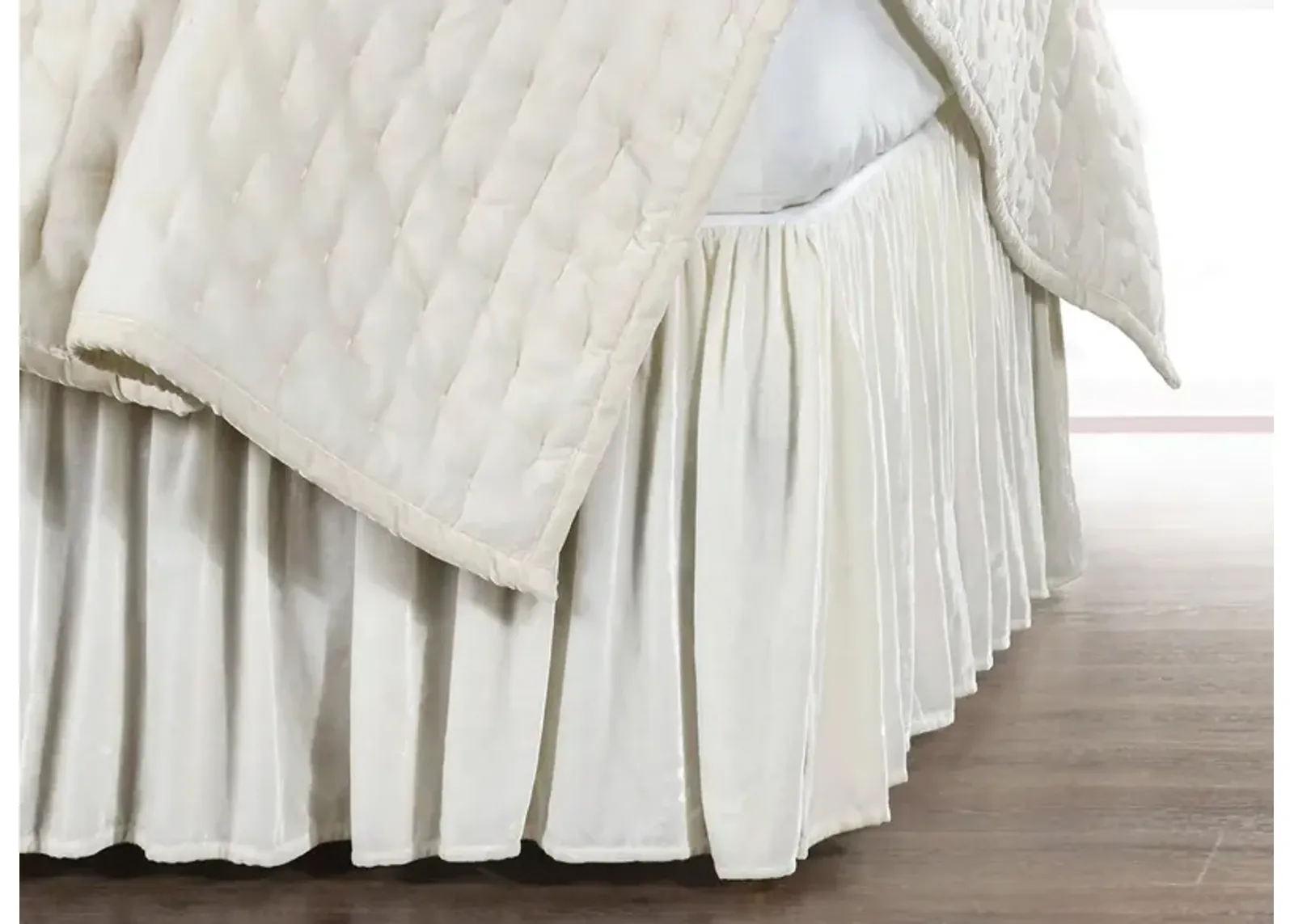 Youngmee Bed Skirt in Stone by HiEnd Accents