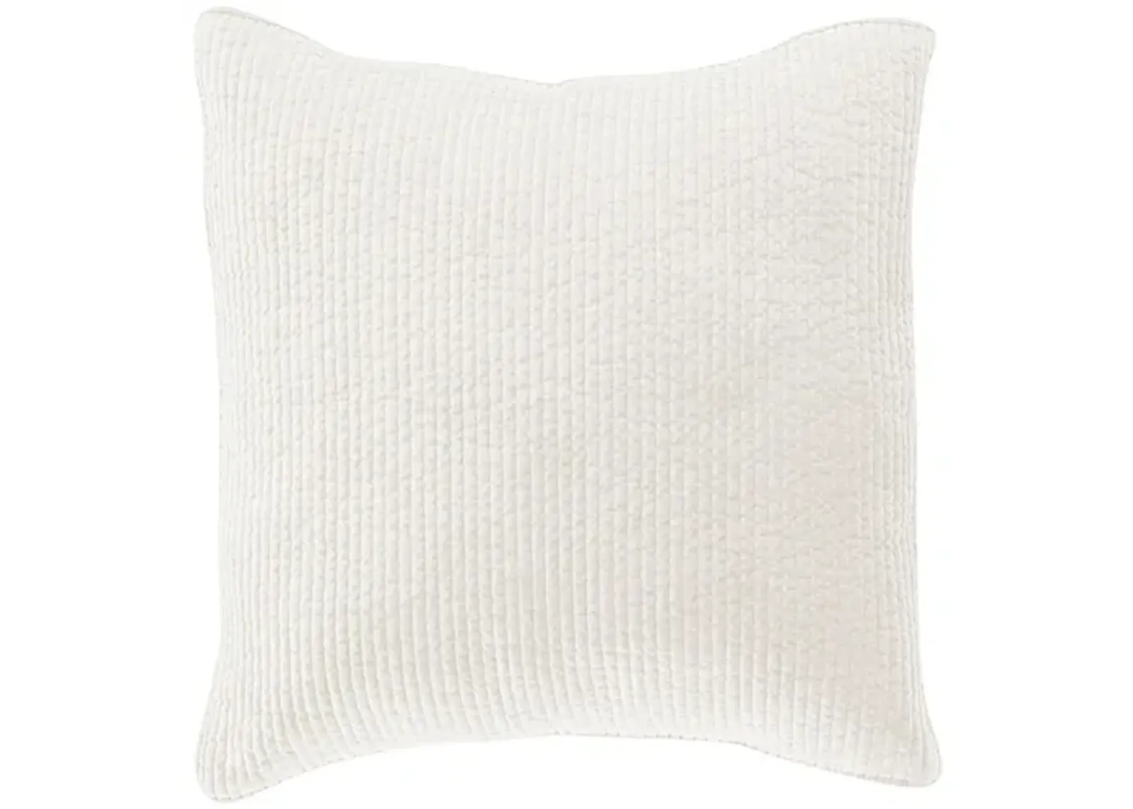 Stonewashed Cotton Velvet Quilted Sham in Vintage White by HiEnd Accents