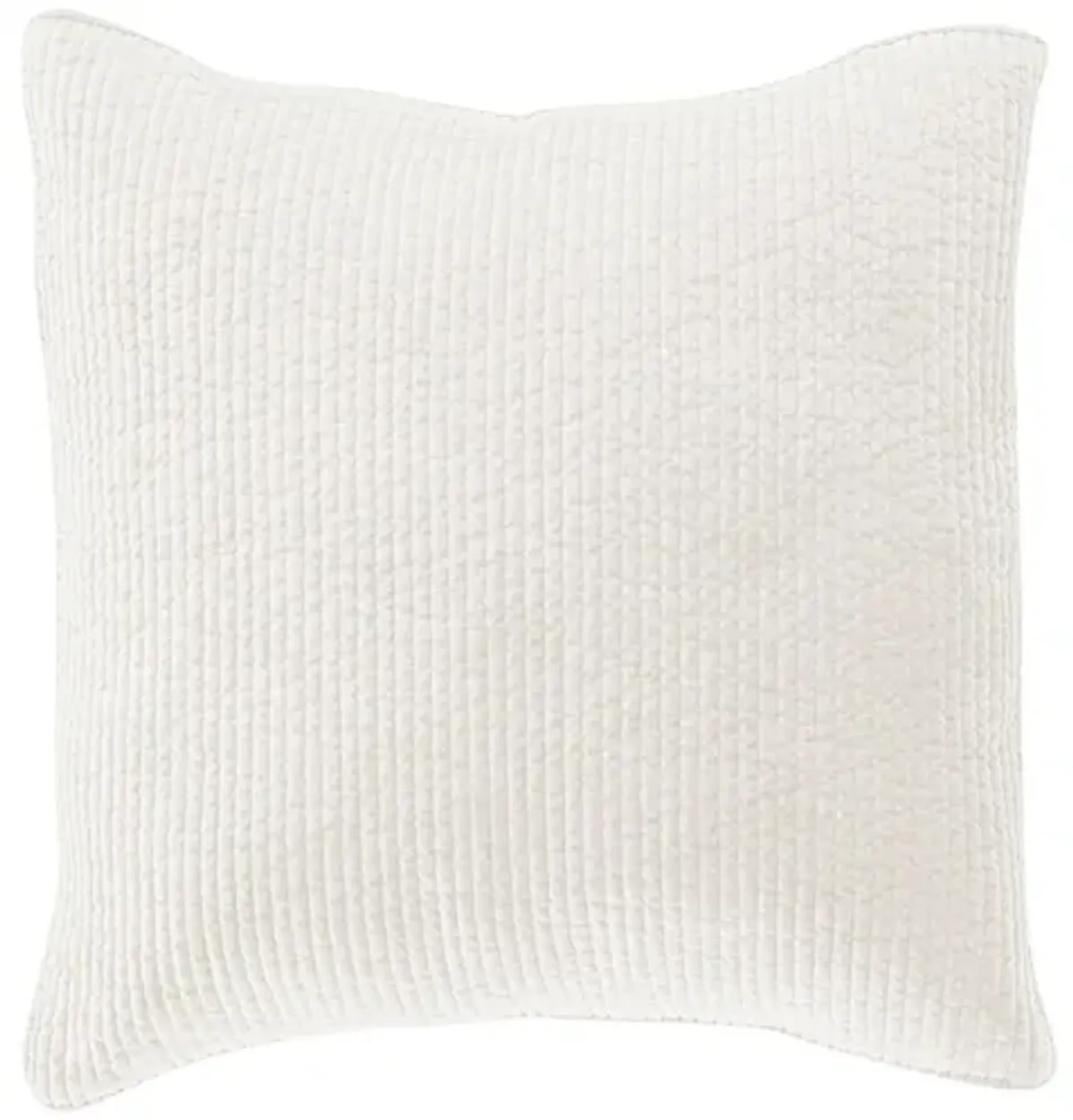 Stonewashed Cotton Velvet Quilted Sham in Vintage White by HiEnd Accents