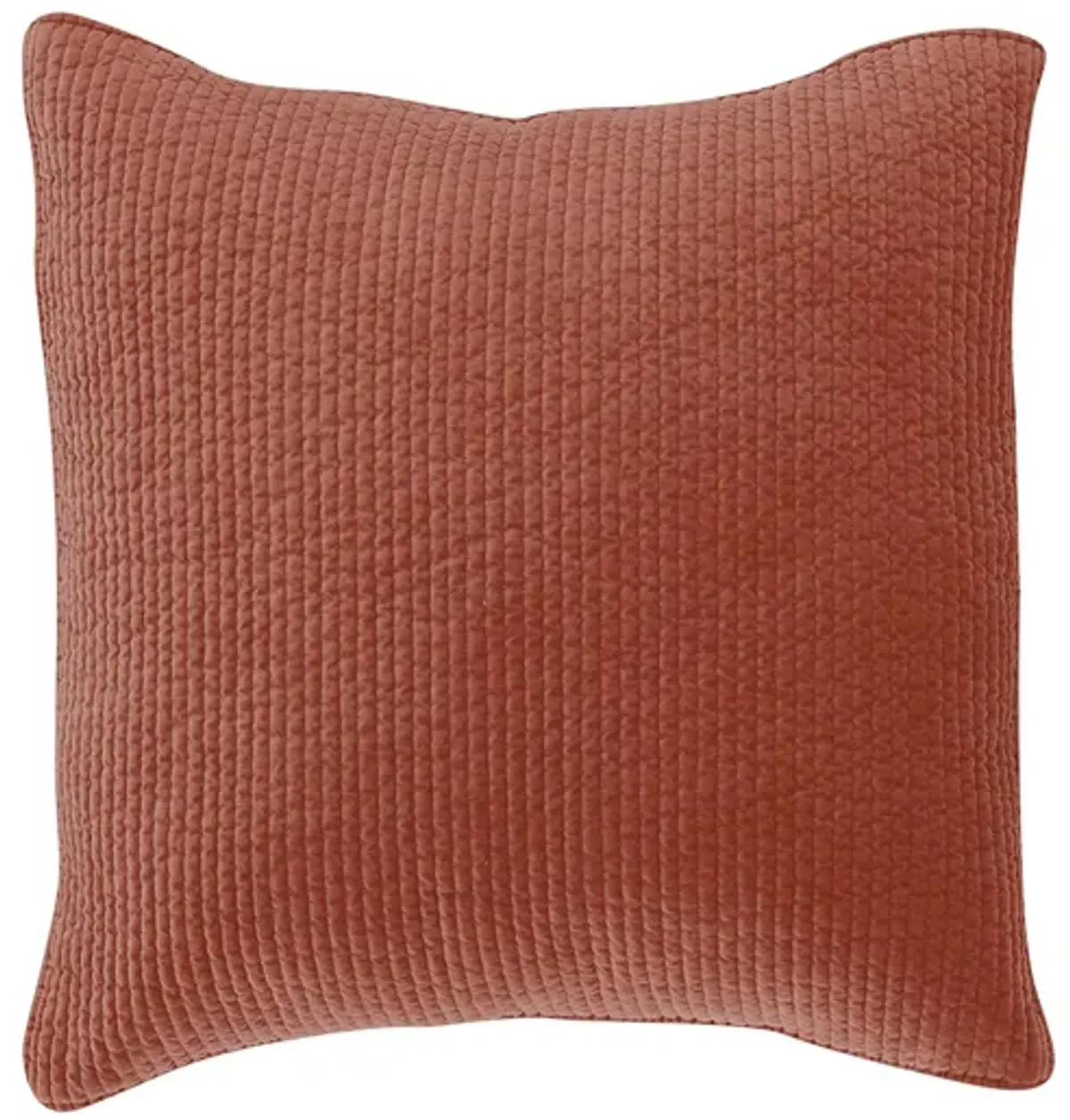 Stonewashed Cotton Velvet Quilted Sham in Salmon by HiEnd Accents