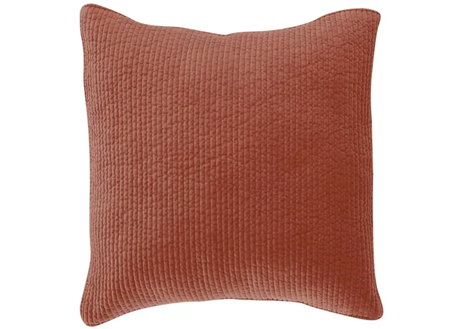 Stonewashed Cotton Velvet Quilted Sham in Salmon by HiEnd Accents