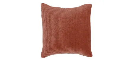 Stonewashed Cotton Velvet Quilted Sham in Salmon by HiEnd Accents