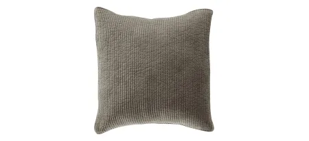 Stonewashed Cotton Velvet Quilted Sham in Taupe by HiEnd Accents
