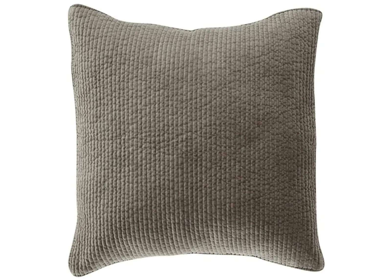 Stonewashed Cotton Velvet Quilted Sham in Taupe by HiEnd Accents