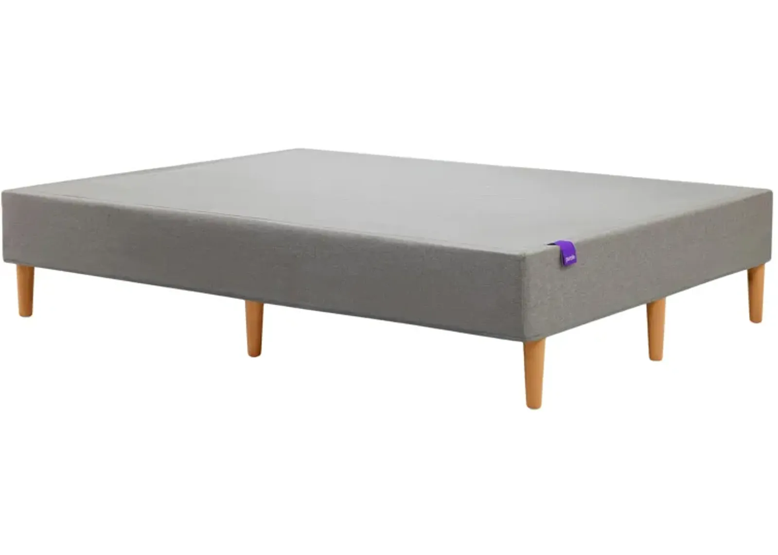 The Purple Foundation in Stone Grey + Natural Finish Wood Legs by Purple Innovation