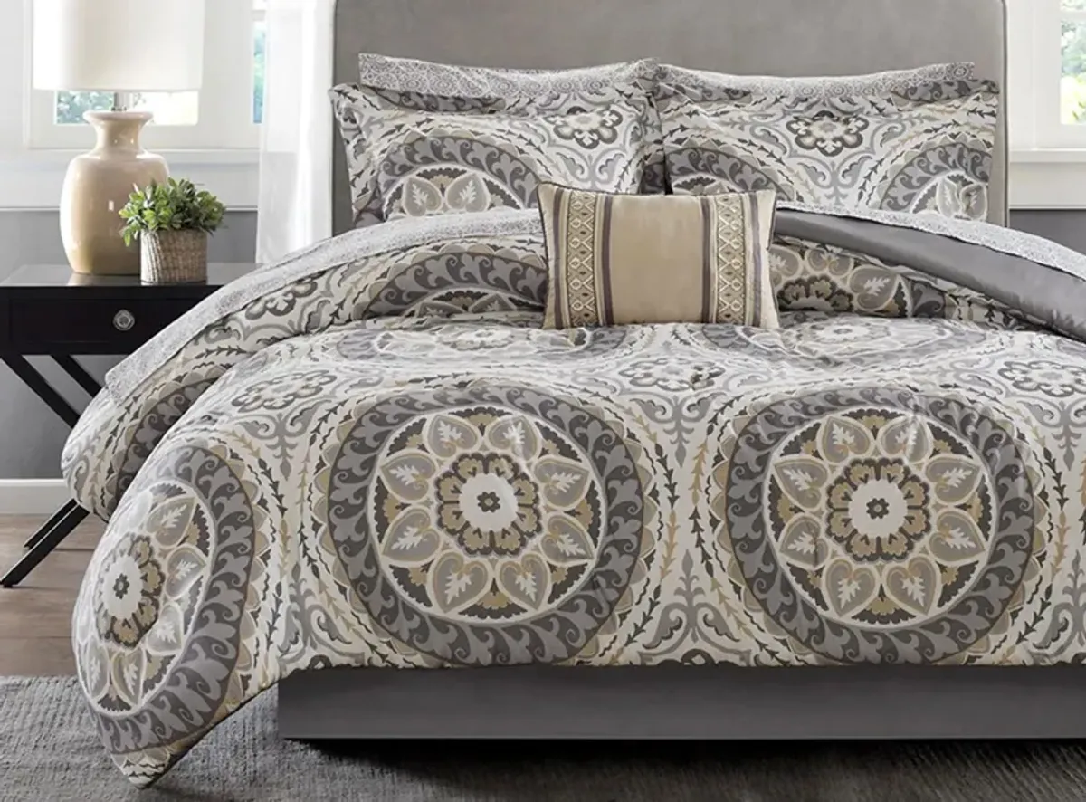 Serenity 7-pc. Comforter and Cotton Set in Taupe by E&E Co Ltd