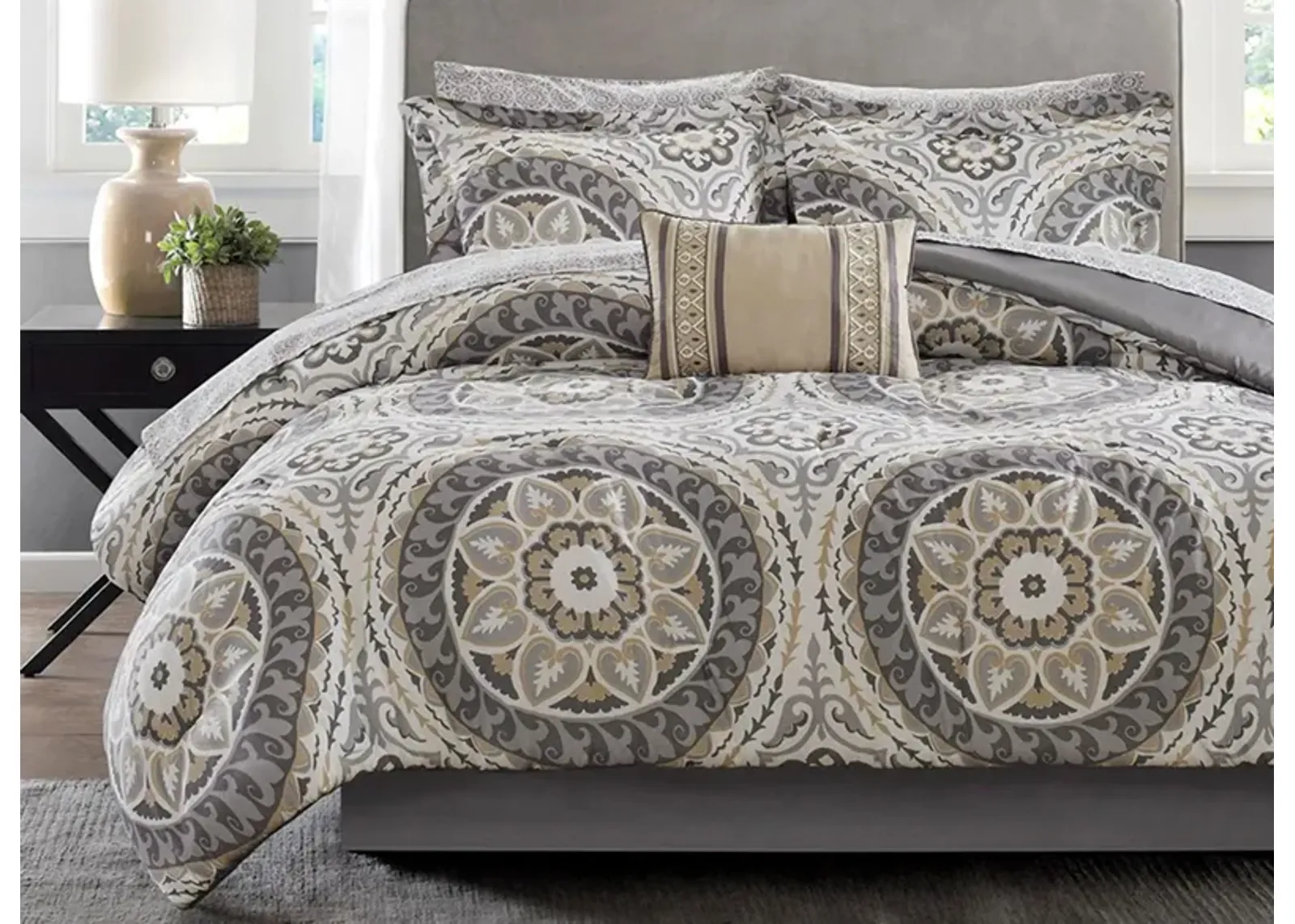 Serenity 7-pc. Comforter and Cotton Set in Taupe by E&E Co Ltd