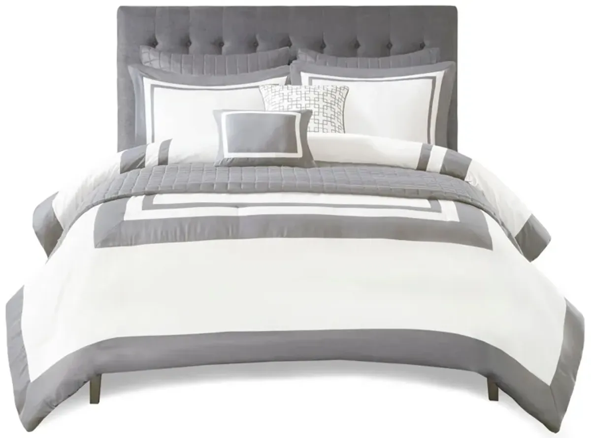 Heritage 8-pc. Comforter and Coverlet Set in Gray by E&E Co Ltd