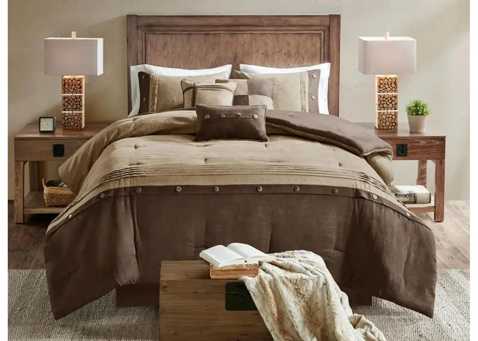 Boone 7-pc. Comforter Set in Brown by E&E Co Ltd