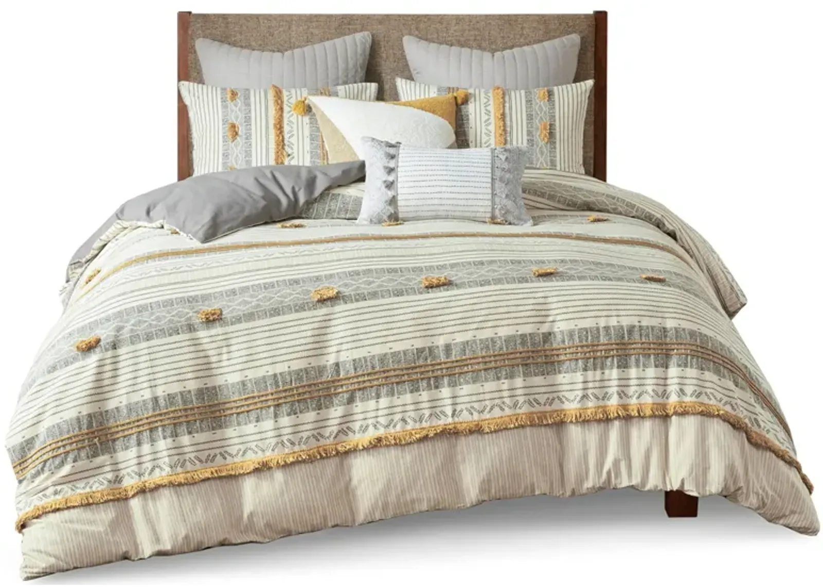 Cody 3-pc. Comforter Set in Gray/Yellow by E&E Co Ltd