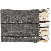 Galway Throw in Charcoal, Cream, White, Saffron, Bright Red, Grass Green, Black by Surya