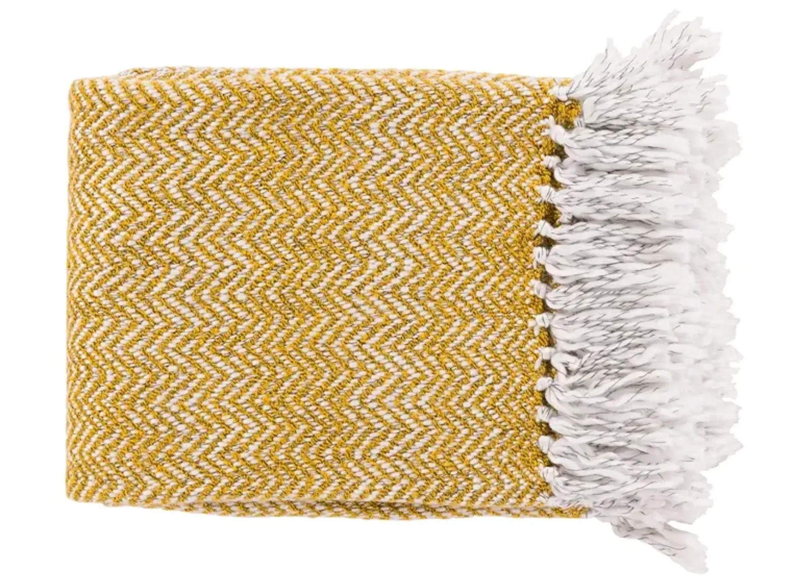 Trina Throw in Mustard, White, Charcoal by Surya