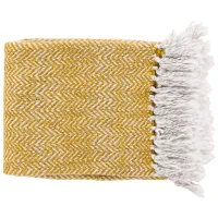 Trina Throw in Mustard, White, Charcoal by Surya