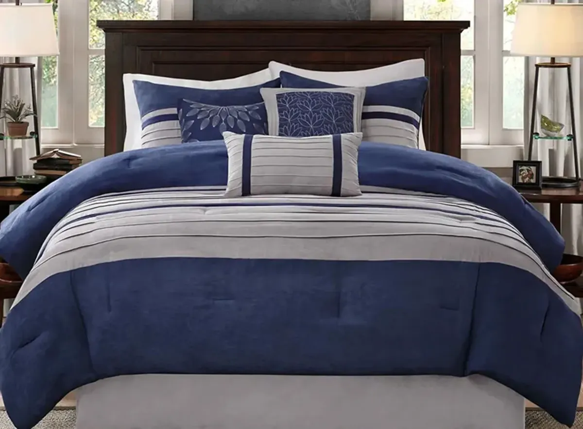 Palmer 7-pc. Comforter Set in Blue by E&E Co Ltd