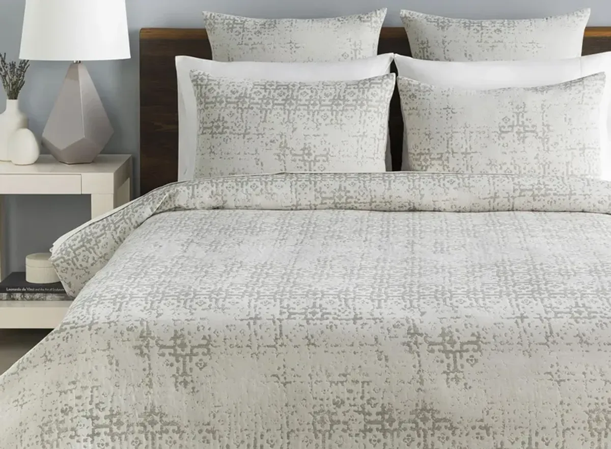 Abstraction Full/Queen Duvet Set in Light Gray by Surya