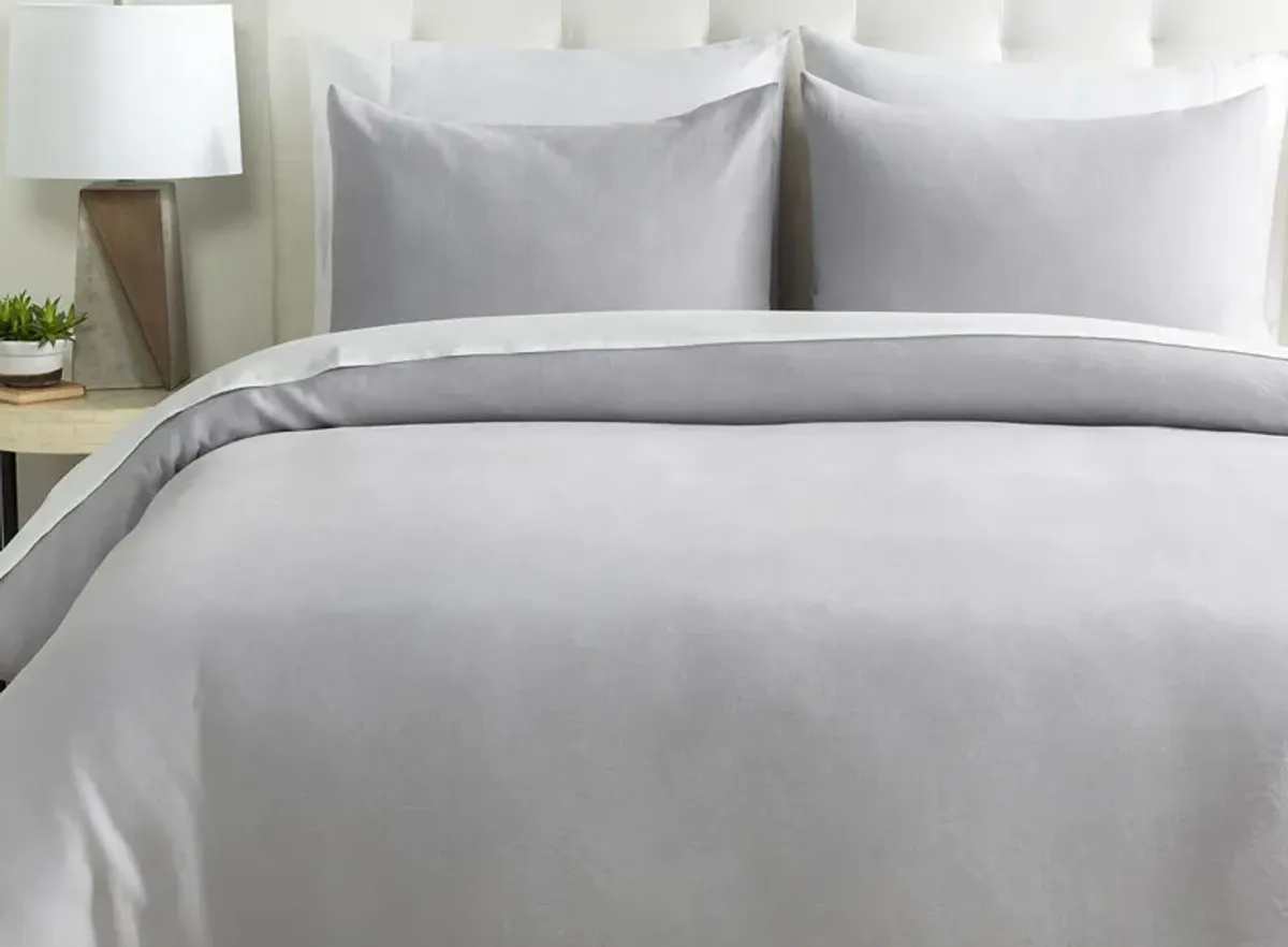 Dawson Full/Queen Duvet Set in Gray by Surya