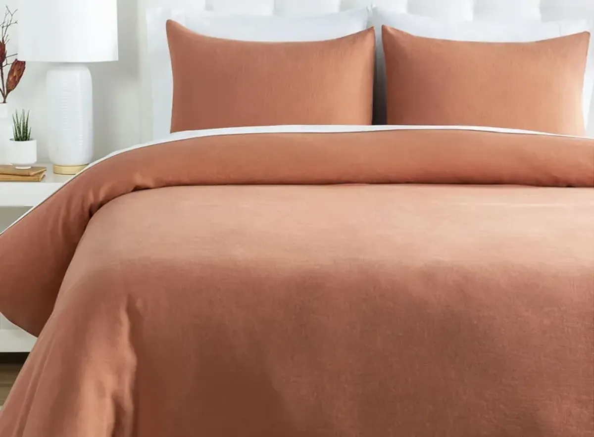 Dawson Full/Queen Duvet Set in Burnt Orange by Surya