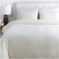 Waffle Full/Queen Duvet Set in White by Surya