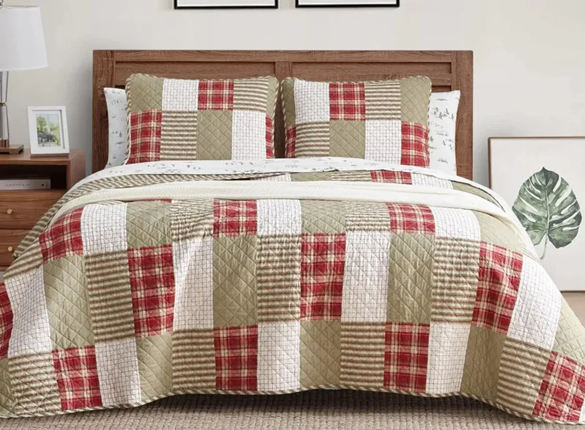 Camano Island Plaid 2-pc. Quilt Set in RED by Revman International