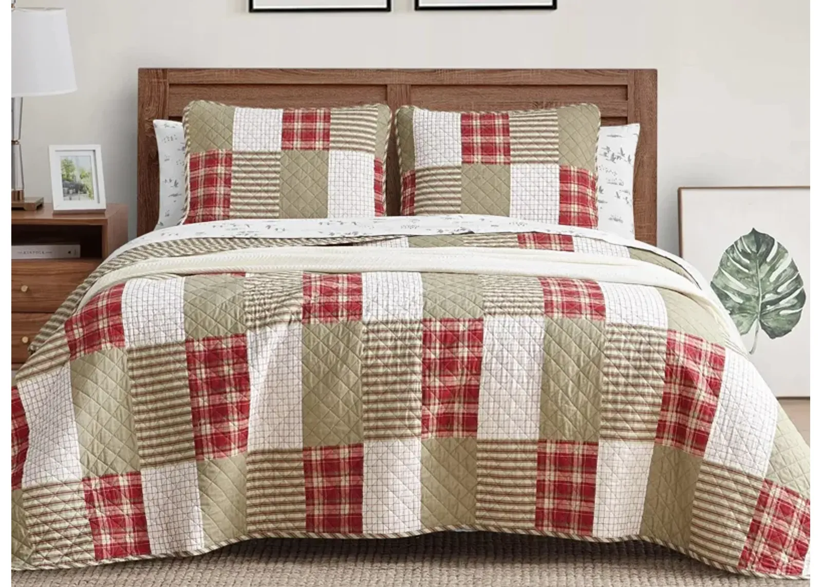 Camano Island Plaid 2-pc. Quilt Set in RED by Revman International