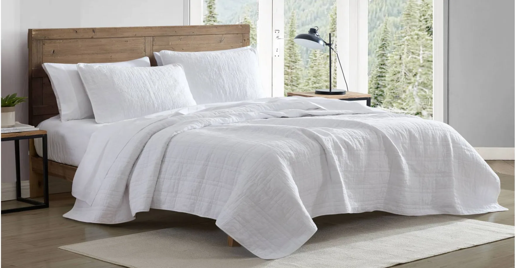 Jasper Trail Solid 3-pc. Quilt Set in WHITE by Revman International