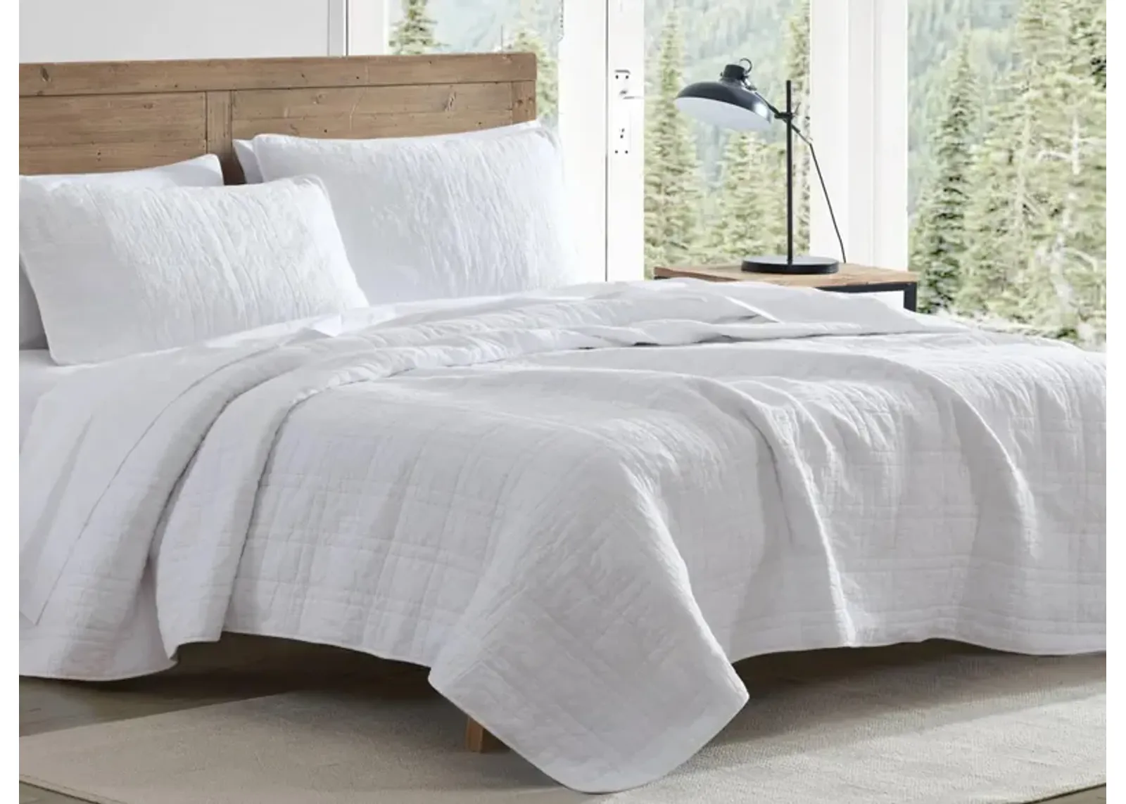 Jasper Trail Solid 3-pc. Quilt Set in WHITE by Revman International