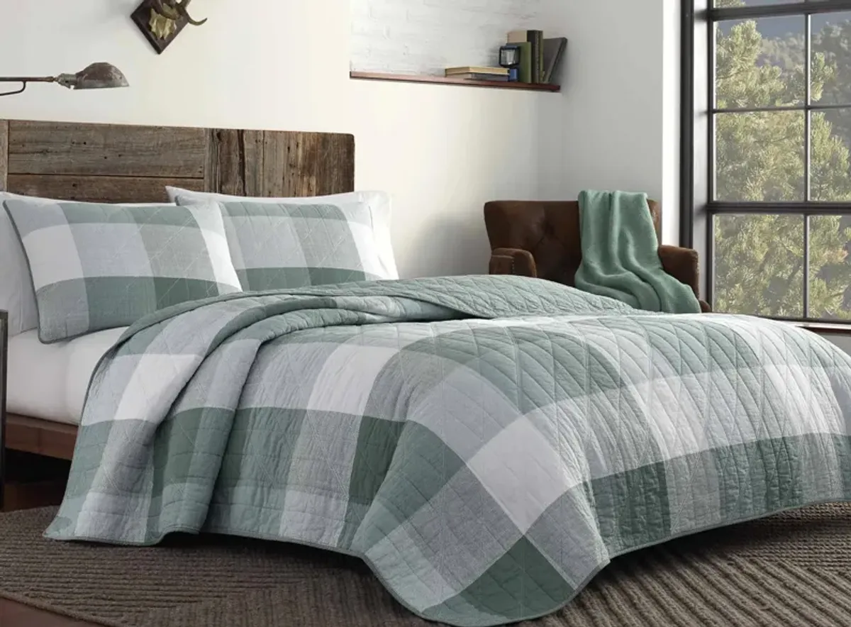 Boulder Plaid 2-pc. Quilt Set in EVERGREEN by Revman International