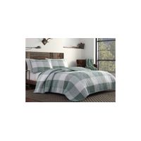 Boulder Plaid 3-pc. Quilt Set in EVERGREEN by Revman International