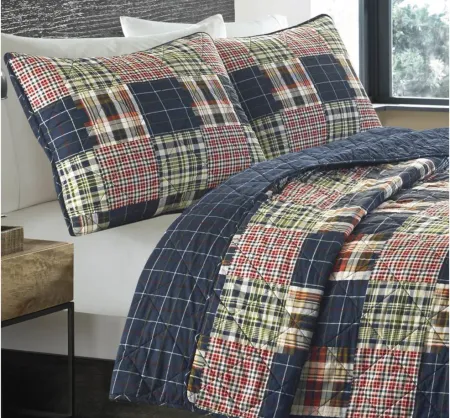 Madrona Plaid 2-pc. Quilt Set in NAVY MULTI by Revman International