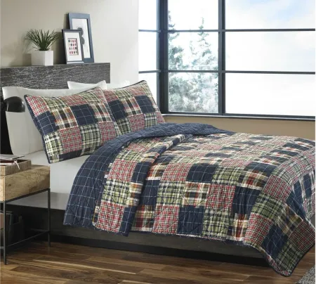 Madrona Plaid 2-pc. Quilt Set in NAVY MULTI by Revman International