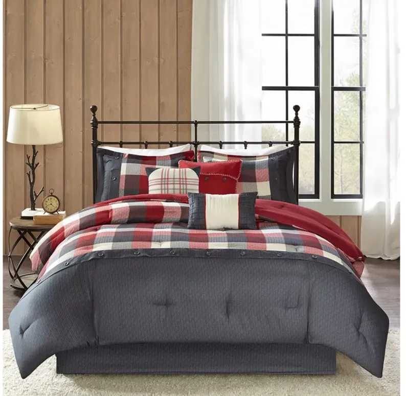 Ridge 7-pc. Comforter Set in Red by E&E Co Ltd