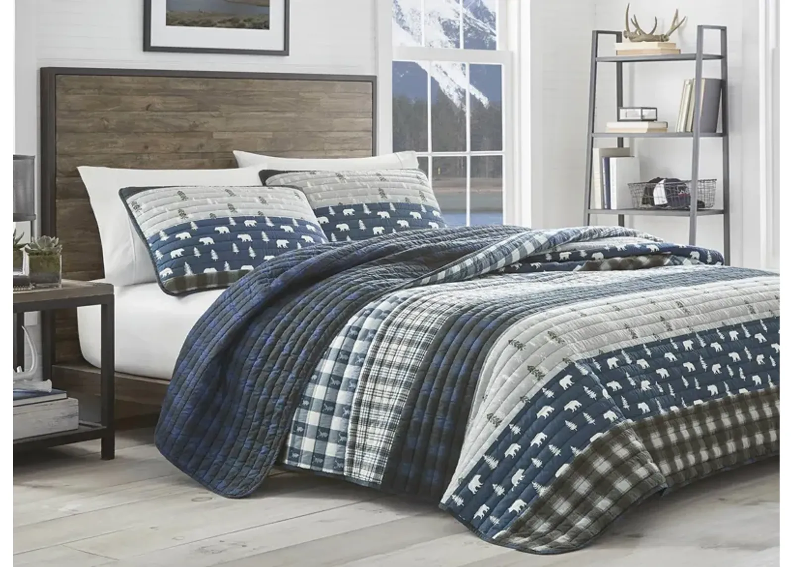 Blue Creek Plaid 2-pc. Quilt Set in BAY BLUE by Revman International