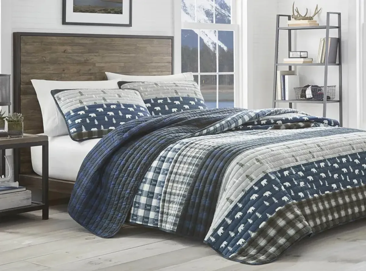 Blue Creek Plaid 2-pc. Quilt Set in BAY BLUE by Revman International