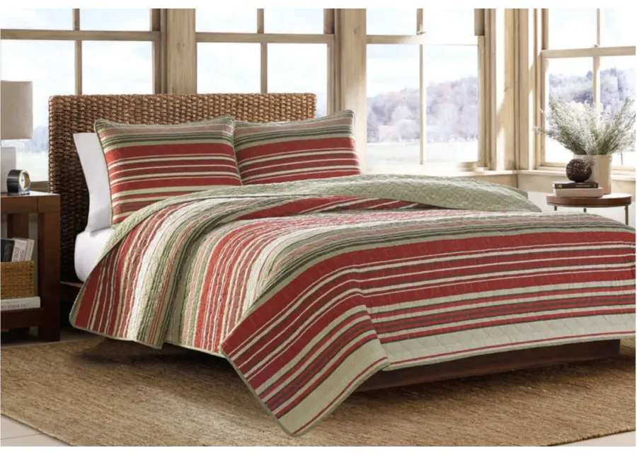 Yakima Valley Stripe 3-pc. Quilt Set in MULTI RED by Revman International