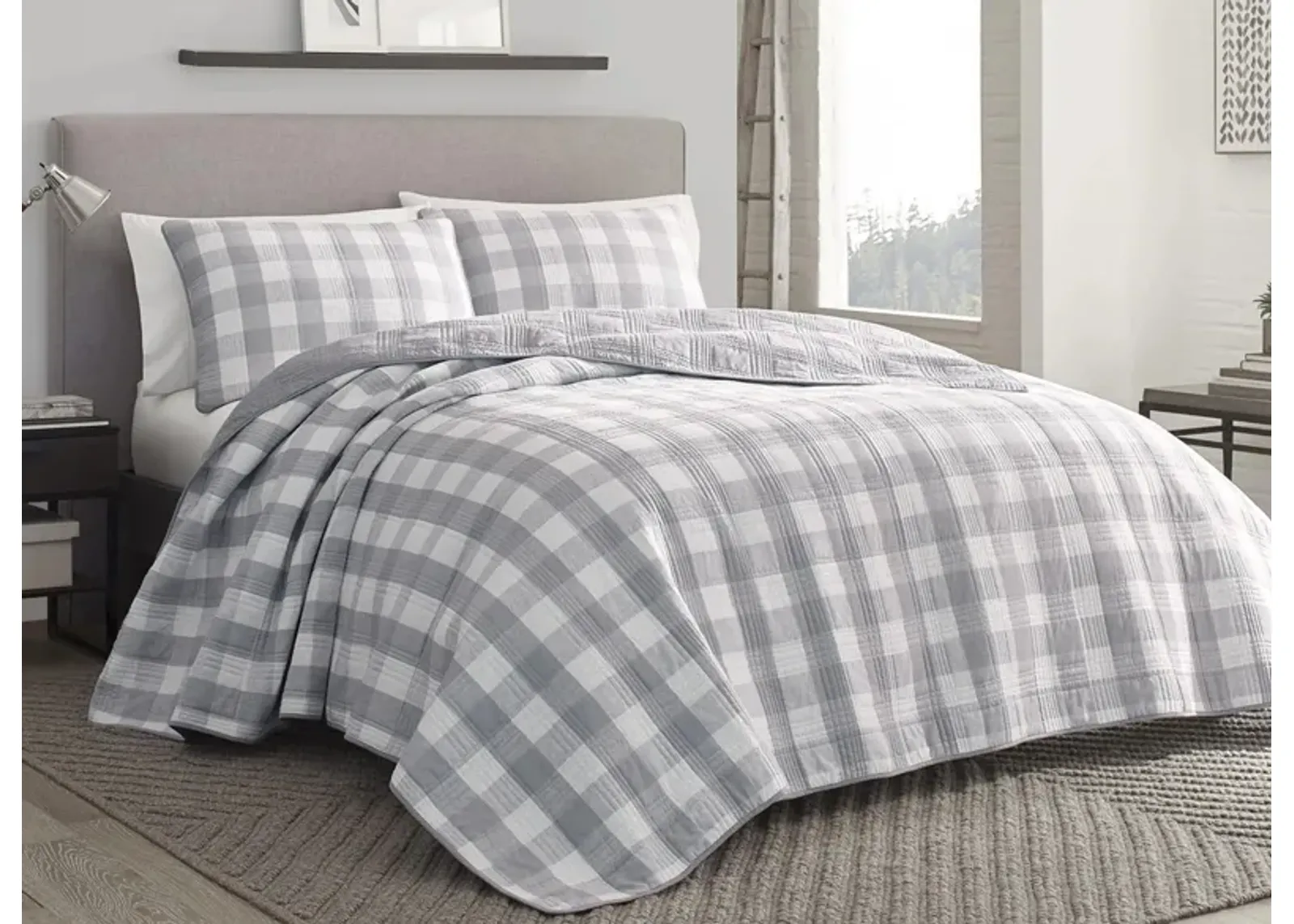 Lakehouse Plaid 2-pc. Quilt Set in GREY by Revman International