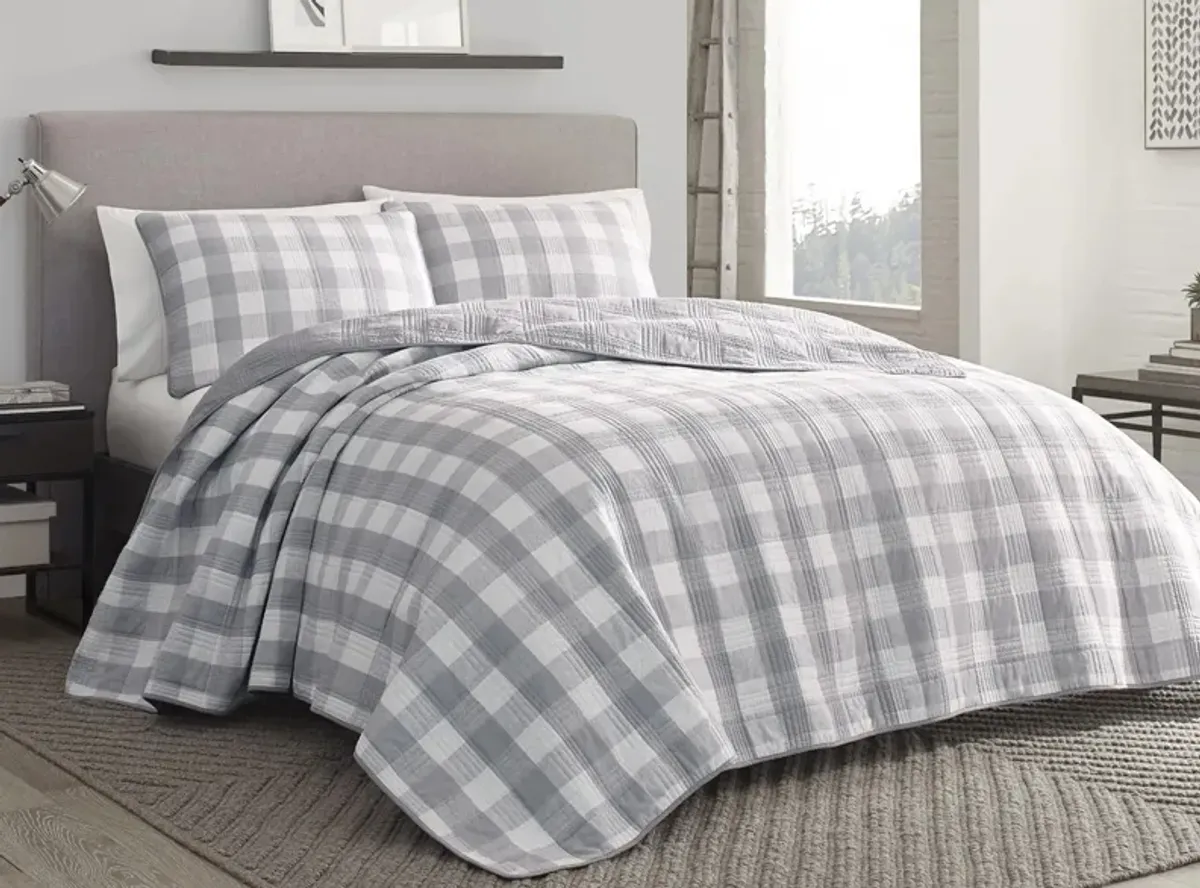 Lakehouse Plaid 3-pc. Quilt Set in GREY by Revman International