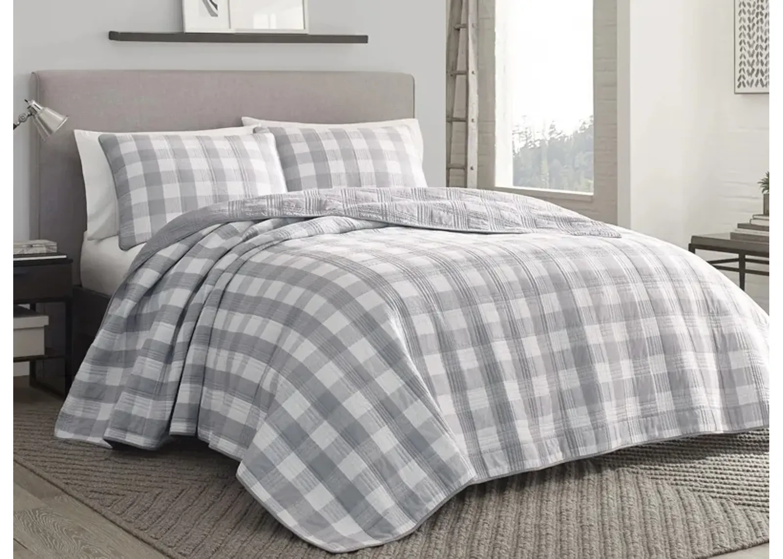 Lakehouse Plaid 3-pc. Quilt Set in GREY by Revman International