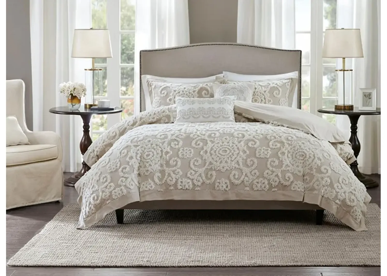 Suzanna Comforter Set in Taupe by E&E Co Ltd