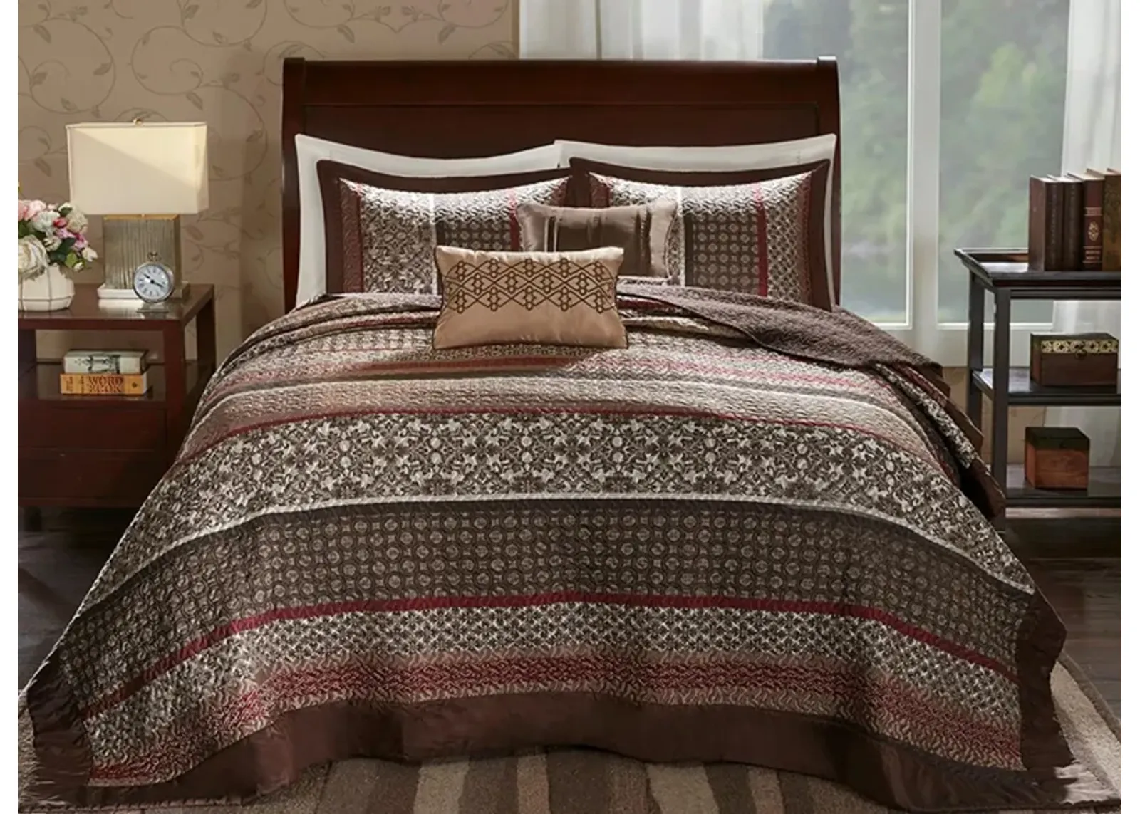 Princeton 5-pc. Bedspread Set in Red by E&E Co Ltd