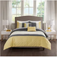 Donnell 5-pc. Comforter Set in Yellow/Gray by E&E Co Ltd