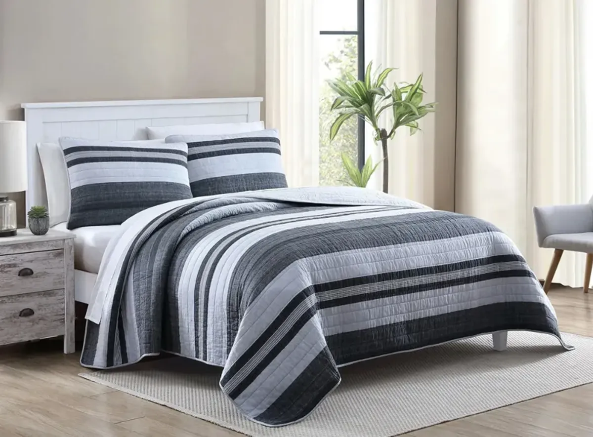 Nautica Ardmoore 2-pc. Quilt Set in Dark Gray by Revman International