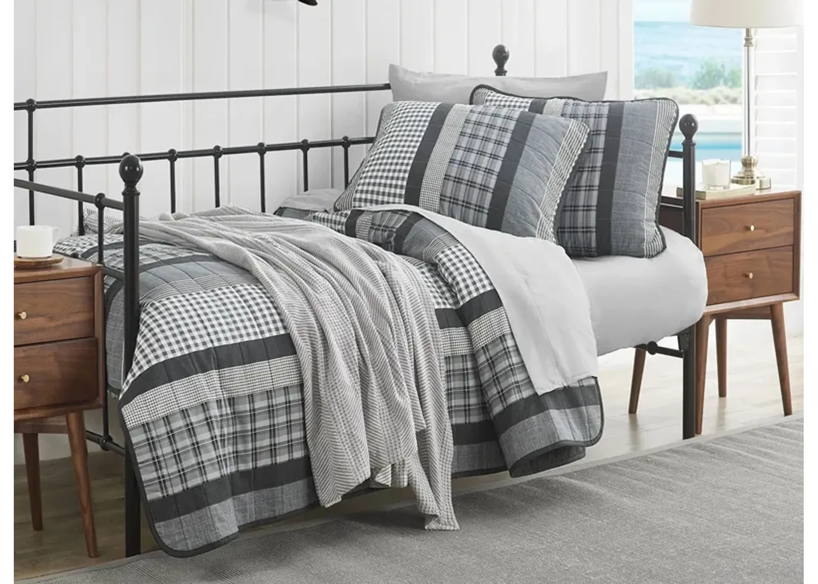 Nautica Gulf Shores 2-pc. Quilt Set in Charcoal by Revman International